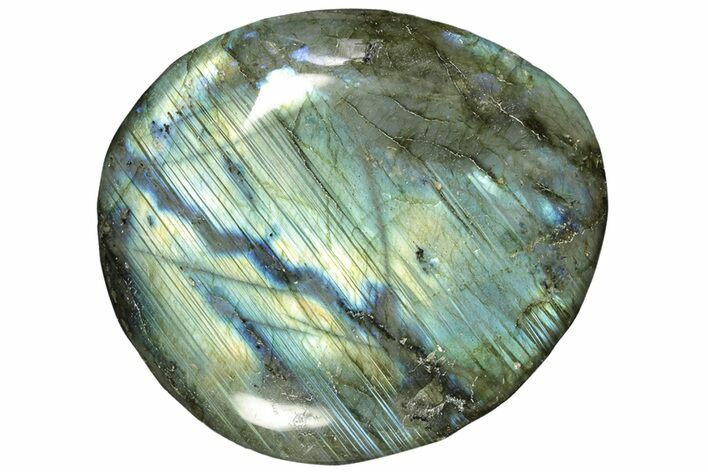 Flashy, Polished Labradorite Palm Stone - Madagascar #261548